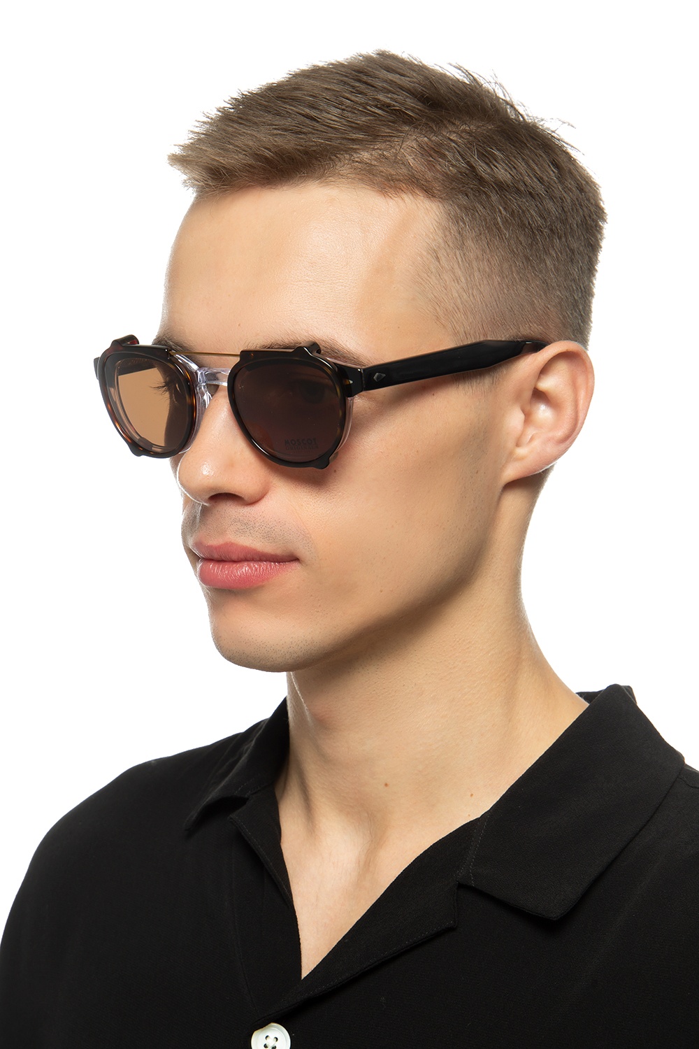 Brown 'Jared Clip' clip-on sunglasses Moscot - Vitkac Italy